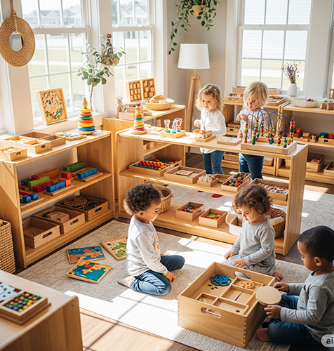 Children Engaged in Activities at a Preschool in Porter Ranch